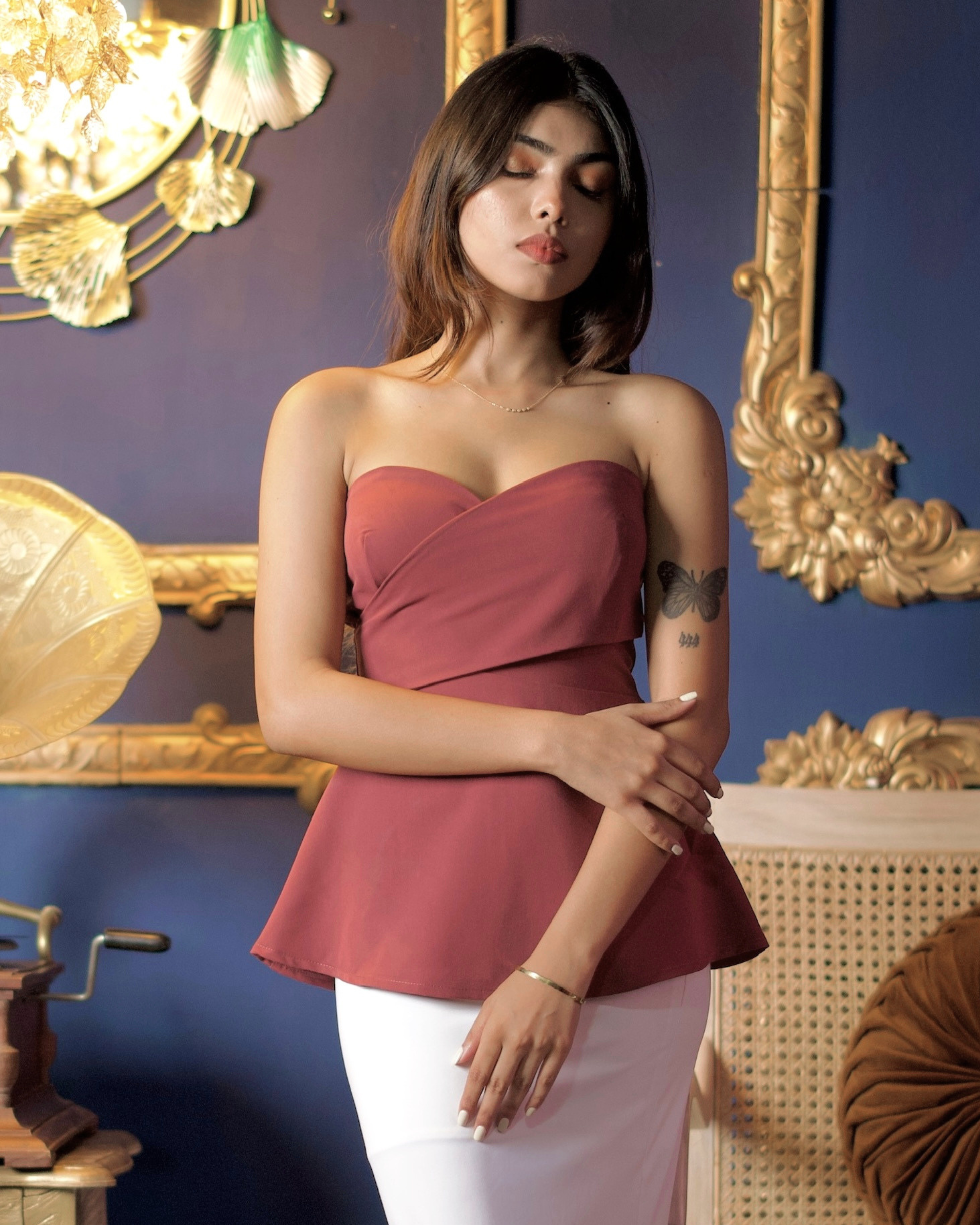 The Aurelia Top - Maroon